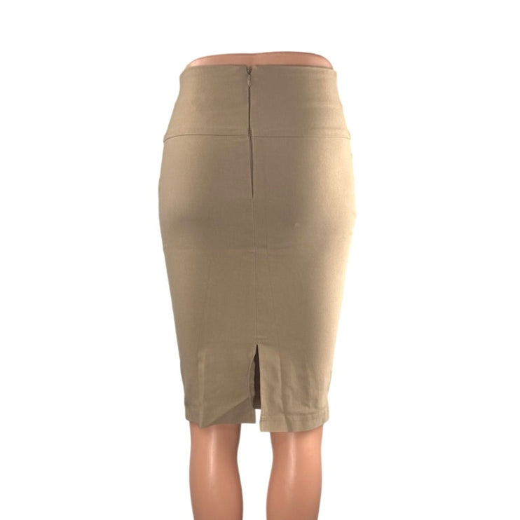 Top 10 USA Women's Beige Khaki High Waist Slit Fitted Pencil Mini Skirt Size XS
