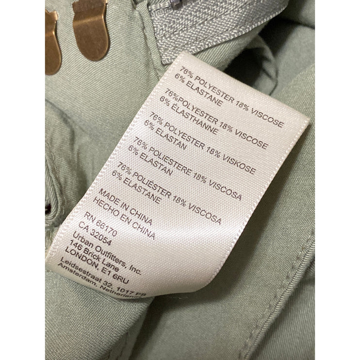 Free People Women's Green High Waisted Pleated Taoered Wide Leg Trousers Pants 6