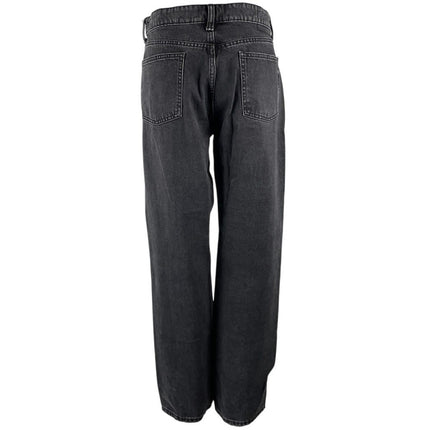 Zara Women's Black High Rise Baggy Barrel Palazzo Wide Leg Denim Jeans Pants 12