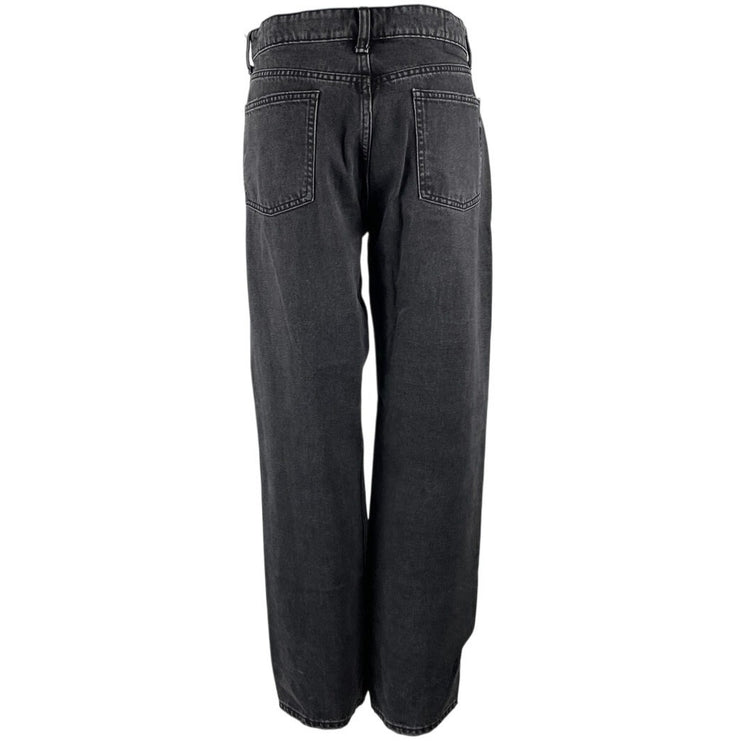 Zara Women's Black High Rise Baggy Barrel Palazzo Wide Leg Denim Jeans Pants 12