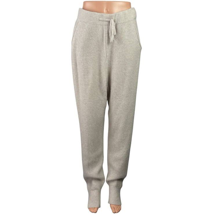 The Cashmere Project 100% Cashmere Beige Tapered Lounge Trousers Jogger Pants S