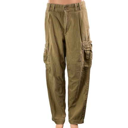 Banana Republic Women's Tan Utility High Rise Baggy Cargo Denim Jeans Size 30/10