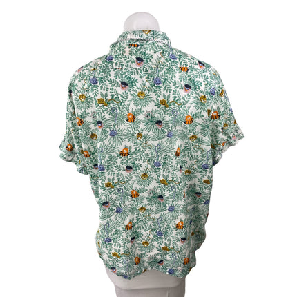 Roller Rabbit Women's Green Palm Tree Button Down Sleepwear Shirt Pajama Top XL
