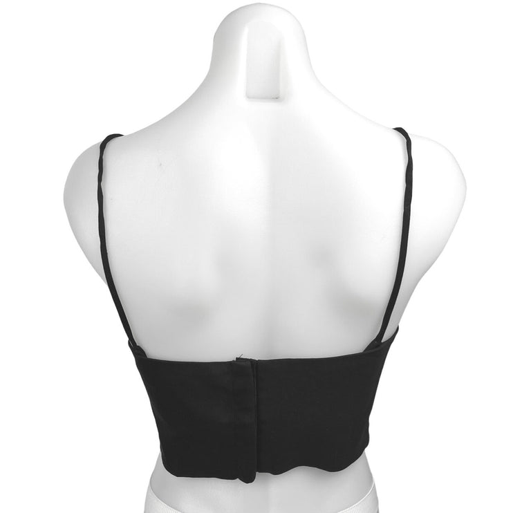 Zara Black Spaghetti Strap Sweetheart Neck Bustier Corset Crop Tank Top Size M