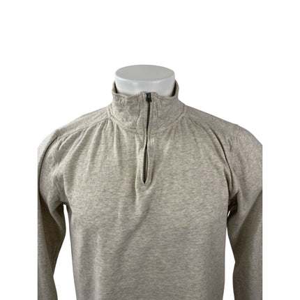 J.Crew Men's Beige Mock Neck Long Sleeve Quarter Zip Sweatshirt Sweater Top Sz M