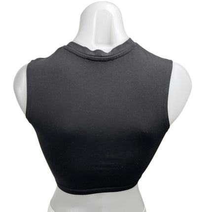 Zara Women's Black Sleeveless High Neck Stretch Pullover Crop Tank Top Size XS