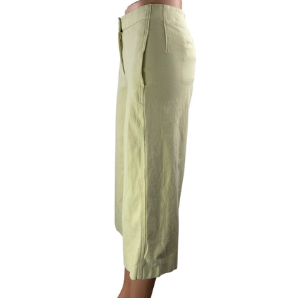 Ann Taylor Womens Green High Rise Wide Leg Baggy Cropped Trousers Pants Size 00P