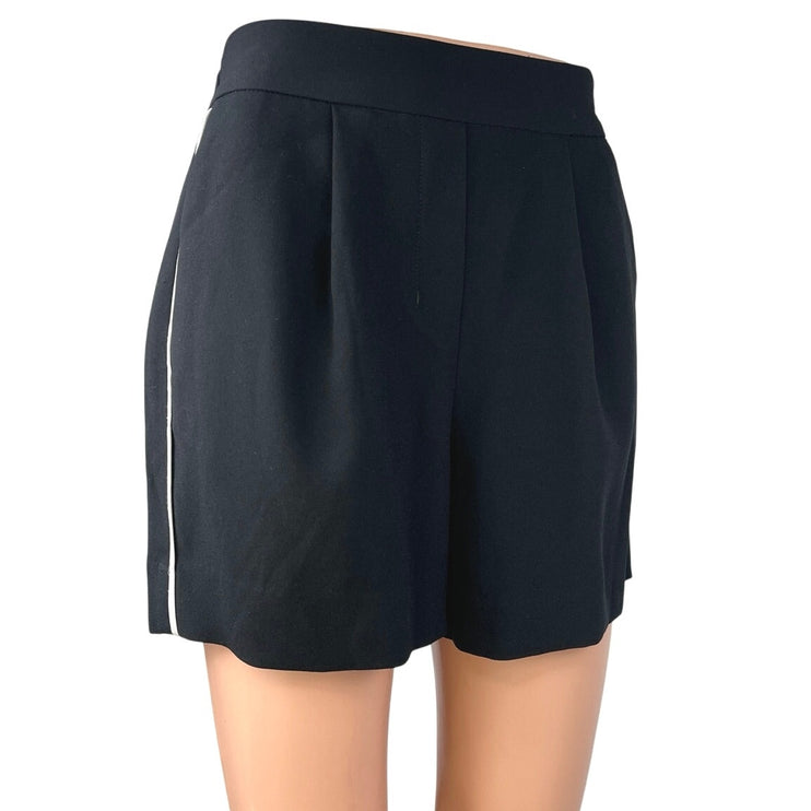 Aritzia Babaton Women's Black High Rise Pleated Pull On Elastic Waist Shorts 0