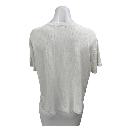Lululemon Train to Be White Mesh Short Sleeve Activewear Tee T-shirt Top Size M