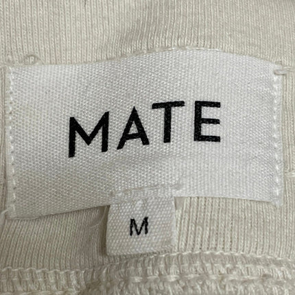 Mate The Label Women's White Waffle Knit High Rise Wide Leg Lounge Pants Size M