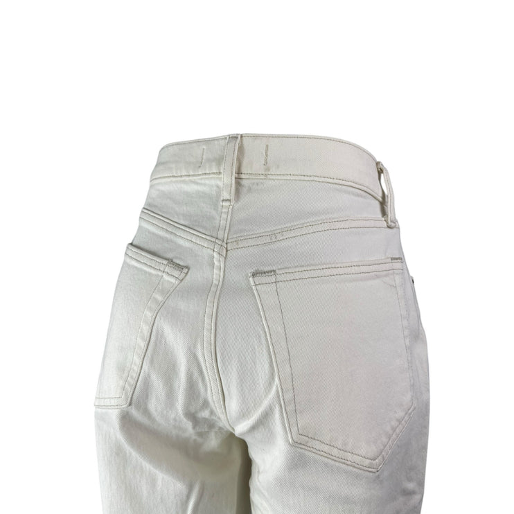 Abercrombie & Fitch 90's Straight White Ultra High Rise Denim Jeans Pants 27/4