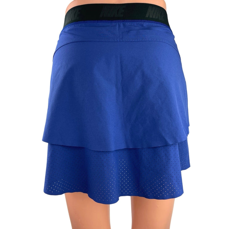 Nike Golf Blue High Waist Tiered Back Tennis Athletic A Line Mini Skirt Size S