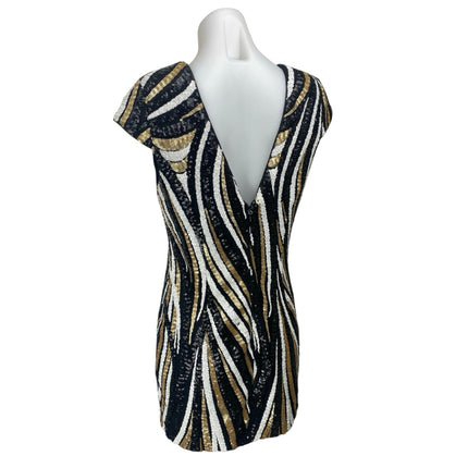 Ryse The Label Multicolor Sequin Short Sleeve Mini Bodycon Sheath Dress Size S