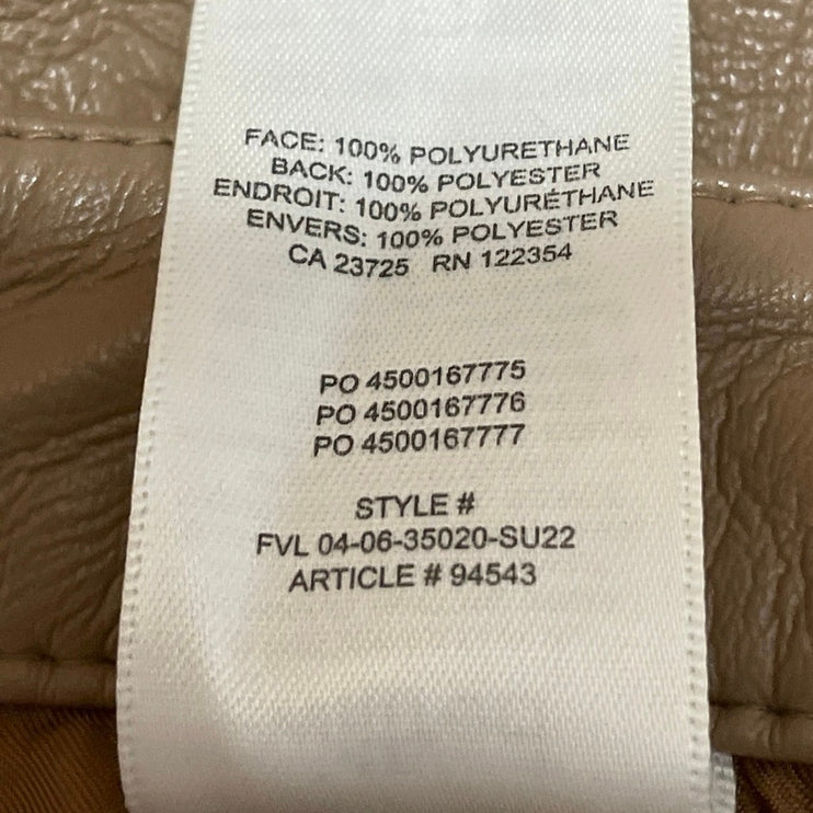 Aritzia Wilfred Womens Brown Faux Vegan Leather High Waisted Mini Shorts Size 8