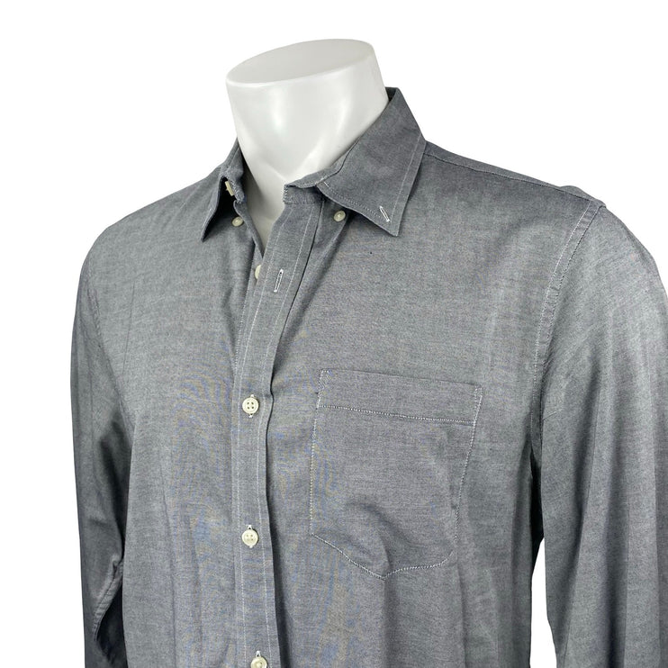 Banana Republic Gray Collared Long Sleeve Chest Pocket Button Down Shirt Top L