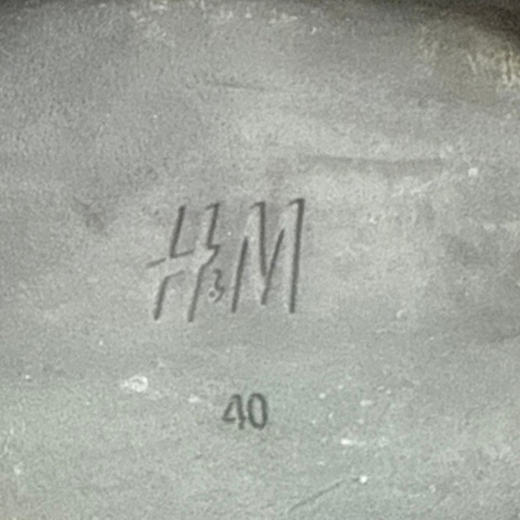 H&M Women's Black Leather Round Toe Lug Sole Slip On Platform Ankle Boots 9-9.5