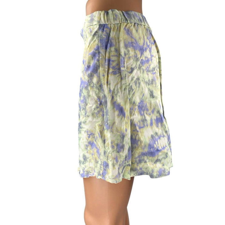 Zara Women's Multicolor Tie Dye Elastic Waist Mini A-Line Flared Skirt Size M