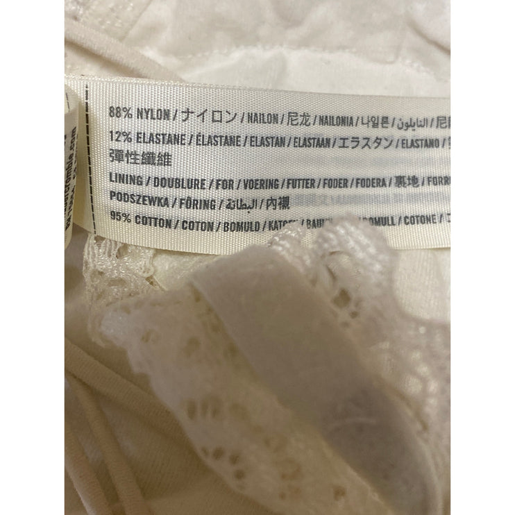 Gilly Hicks Women's White Lace Floral Sleeveless Halter Bralette Bra Top Size M