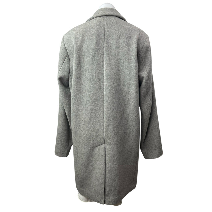 Hollister Women's Gray Long Sleeve Button Longline Trench Coat Jacket Size L