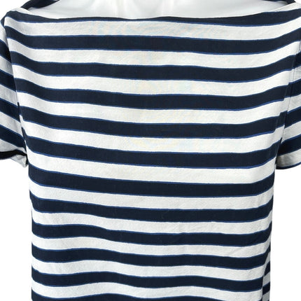 Kate Spade Black White Silk Striped Boat Neck Short Sleeve T Shirt Tee Top 4