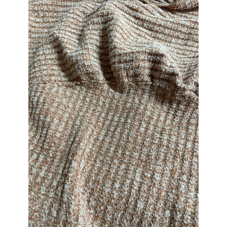 Free People Womens Brown Ribbed Boat Neck Long Sleeve Sweatshirt Sweater Top M