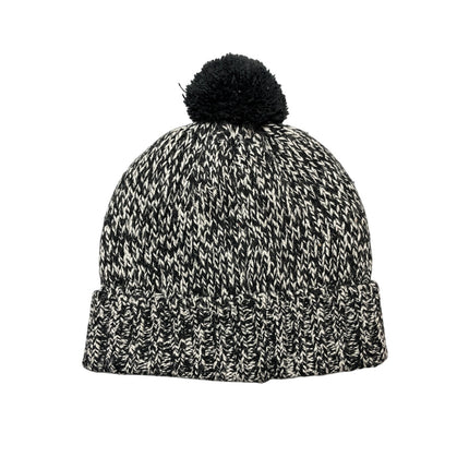Gap Women's Black Happy Rainbow Print Knit Pom Pom Bonnet Beanie Hat Cap OS