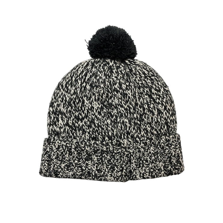 Gap Women's Black Happy Rainbow Print Knit Pom Pom Bonnet Beanie Hat Cap OS