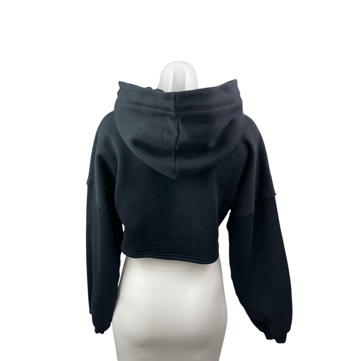 Savage X Fenty Women's Black Long Sleeve Crop Sweater Hoodie Sweatshirt Top 0-2