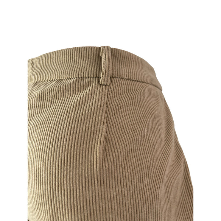 NEW Edikted Women's Brown Corduroy High Waisted Slim Fit Chino Hot Mom Shorts M