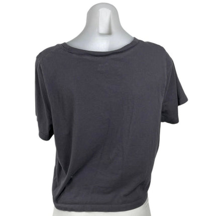 Madewell Women's Black Boxy Short Sleeve Crew Neck Crop T Shirt Tee Top Size M