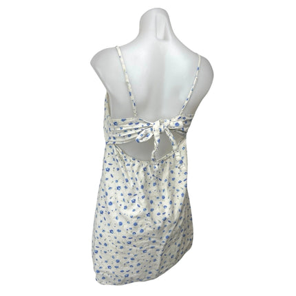 American Eagle White Linen Floral Sleeveless Cami Camisole Mini Tank Dress Sz M