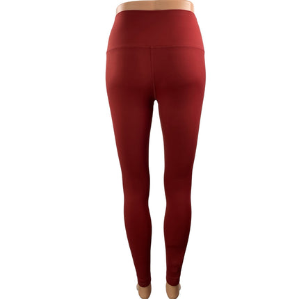 Set Active Women's Red High Rise Workout Gym Yoga Athletic Leggings Pants Size M