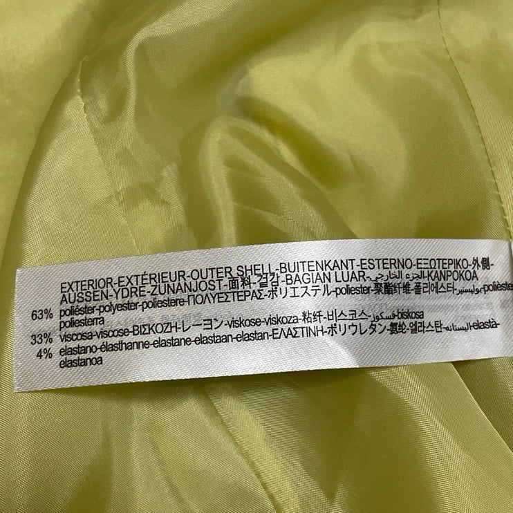 Zara Women's Yellow Long Sleeve Peak Lapel One Button Blazer Coat Jacket Size 2