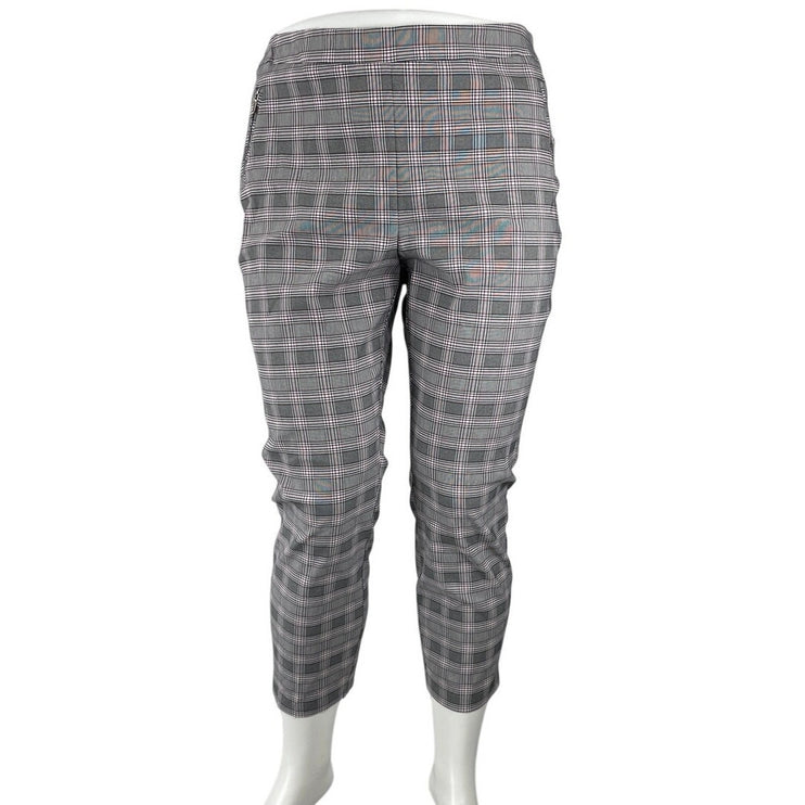 Soho Women's Gray Plaid High Rise Tapered Leg Crop Trousers Pants Size 2XL