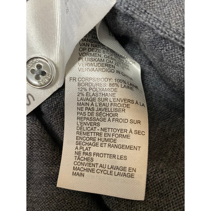 Reiss Men's Gray 100% Wool Long Sleeve Polo Shirt Sweater Sweatshirt Top Size S