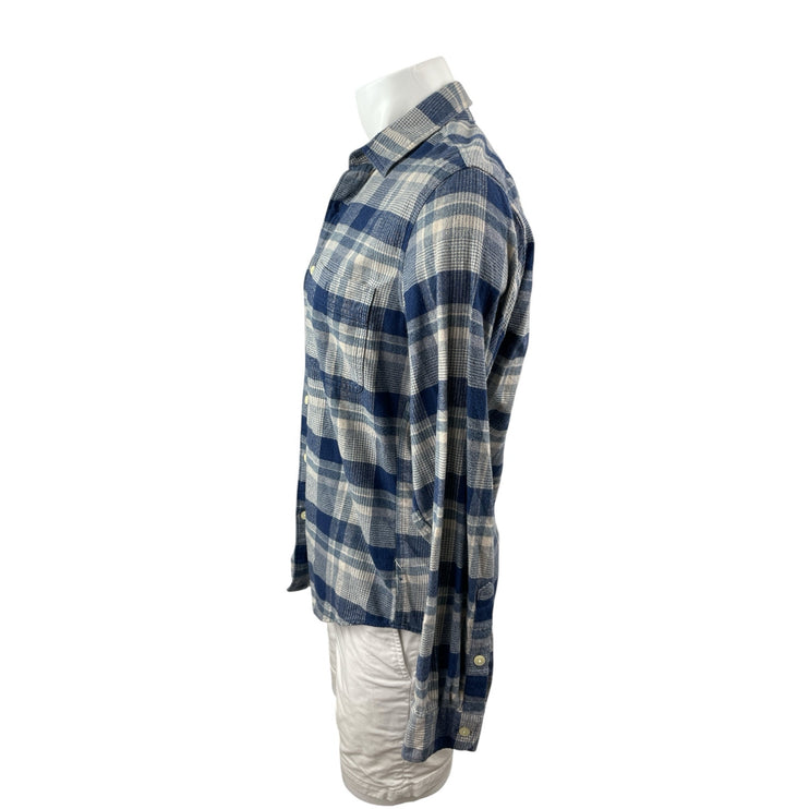 J.Crew Men's Blue Plaid Flannel Slim Fit Long Sleeve Button Down Shirt Top Sz M