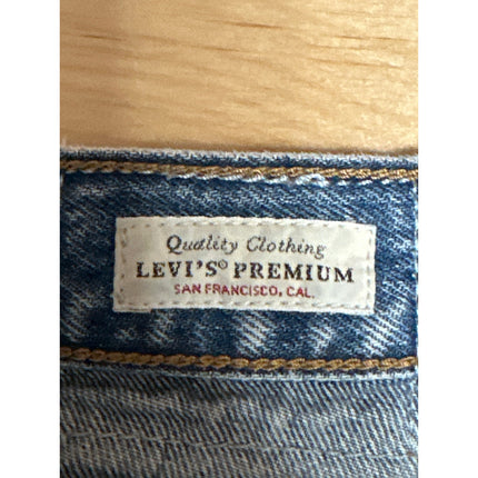 Levi's Wedgie Women's Blue Mid Rise Frayed Raw Hem Skinny Denim Jeans Pants 24