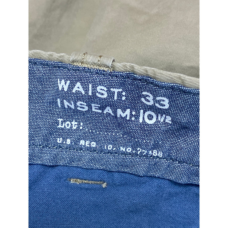 J.Crew Stretch Mens Khaki Cotton High Rise Slim Straight Chino Bermuda Shorts 33