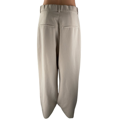 Abercrombie & Fitch Women's Beige Pleated High Rise Wide Leg Trousers Pants 30