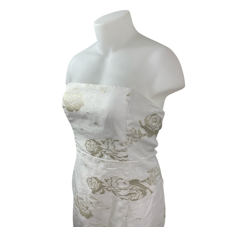 Lulus Cultivated Love Floral Jacquard Sleeveless Bandeau Maxi Sheath Dress Sz XL