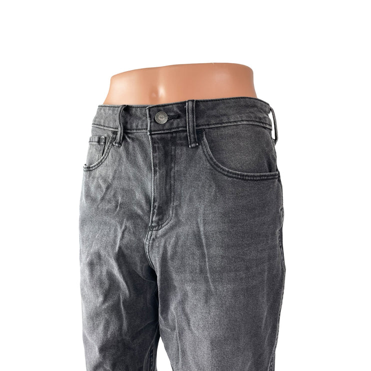 Hollister Curvy High Rise Women's Black Washed Cropped Mom Denim Jeans Size 5S