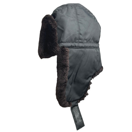 Prada Milan Black Faux Fur Earflap Russian Pilot Aviator Trapper Hat Size M