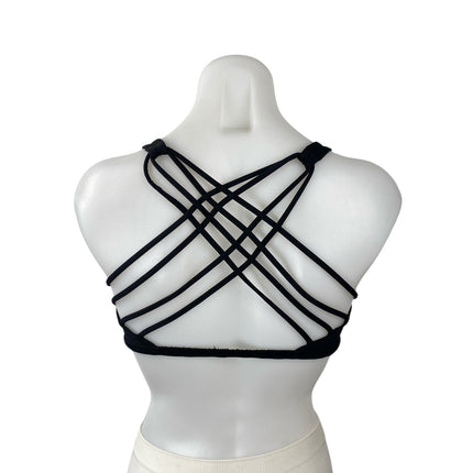 Lululemon Women's Black Strappy Yoga Workout Athletic Crop Top Sports Bra Size 6