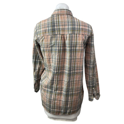 Madewell Womens Multicolor Plaid Flannel Long Sleeve Button Down Shirt Top Sz XS