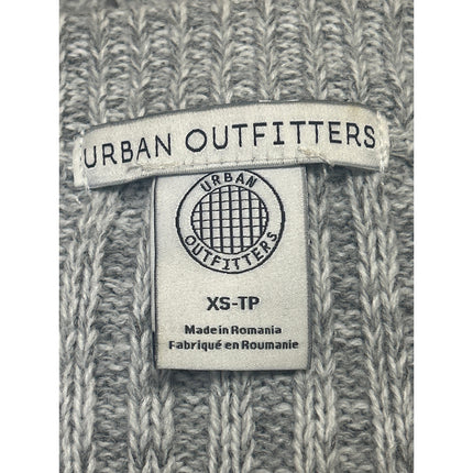 Urban Outfitters Gray Long Sleeve Ribbed Knit Crew Cropped Sweater Top Size XS