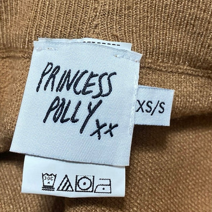 Princess Polly Tan High Waisted Knit Pull On Flared Bootcut Leggings Pants XS/S