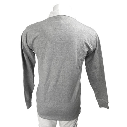 Ascolour Cellar Drop Mens Gray Embroidered Long Sleeve Colla Polo Sweater Top OS