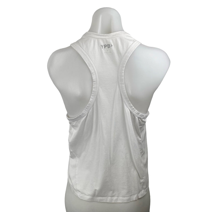 YPB Your Personal Best Women White Racerback Workout Athletic Tank Top Size M