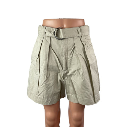 Abercrombie & Fitch Women's Beige High Rise Belted Pleated Mini Shorts Size M