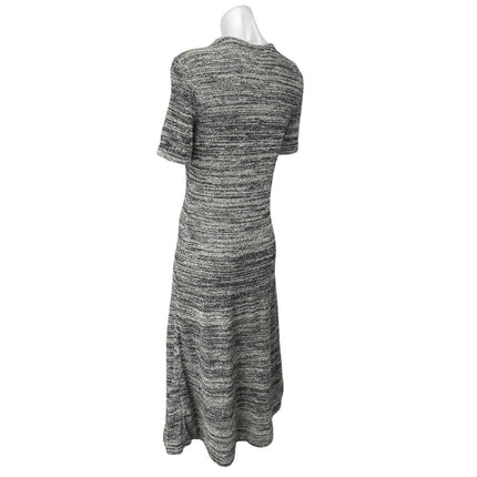 Paul Smith Gray Silk Wool Knit Short Sleeve Midi Maxi A-Line Sweater Dress Sz S